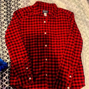 Kids plaid long sleeve button up size 10/12